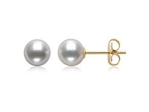 5.5-6mm Cultured Akoya Pearl 14kt Yellow Gold Earrings