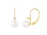 14k Yellow Gold Leverback Earring with 5mm Freshwater Pearl and .02CT DTW