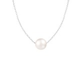 9.5-10.5mm White Cultured Freshwater Pearl Sterling Silver Necklace