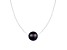 9.5-10.5mm Black Cultured Freshwater Pearl Sterling Silver Necklace
