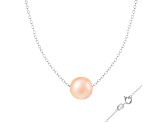 9.5-10.5mm Pink Cultured Freshwater Pearl Sterling Silver Necklace