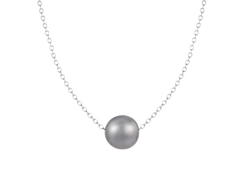 Picture of 10mm Gray Cultured Freshwater Pearl Sterling Silver Necklace