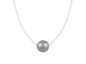10mm Gray Cultured Freshwater Pearl Sterling Silver Necklace