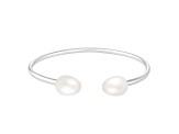 7.5-8mm White Cultured Freshwater Pearl Silver  Bracelet