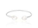 7.5-8mm White Cultured Freshwater Pearl Silver  Bracelet