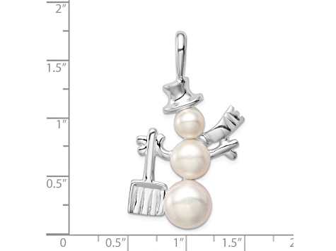 Sterling Silver Freshwater Cultured Pearl Snowman Pendant