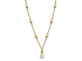 14K Yellow Gold Freshwater Cultured Pearl and Bead 18 Inch Necklace