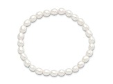 Children's 4-5mm White Rice Freshwater Cultured Pearl Stretch Bracelet