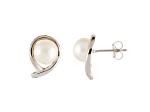 7-8mm Round Akoya Pearl 14K White Gold Stud Earrings