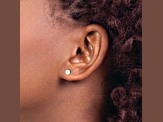 10k Yellow Gold 4-5mm White Button Freshwater Cultured Pearl Stud Earrings