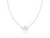 Mother of Pearl Rhodium Over Sterling Silver Necklace