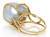 Cultured White South Sea Pearl 14k Yellow Gold Ring