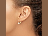 14K Yellow Gold 5-6mm White Round Freshwater Cultured Pearl Leverback Earrings