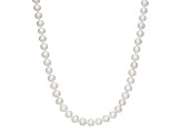 6-7mm Round White Freshwater Pearl 10K Yellow Gold Tennis Necklace