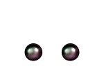 14k White Gold 10-11mm Black Freshwater Pearl Stud Earrings
