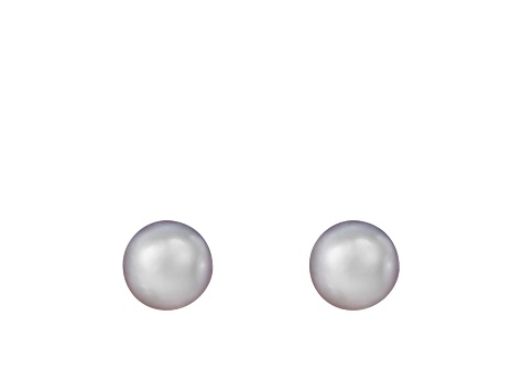 14k White Gold 10-11mm Gray Freshwater Pearl Stud Earrings