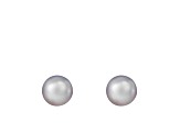 14k White Gold 10-11mm Gray Freshwater Pearl Stud Earrings