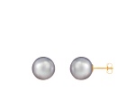 Platinum Cultured Freshwater Pearl 14k Yellow Gold Stud Earrings