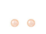 14k Yellow Gold 10-11mm Pink Freshwater Pearl Stud Earrings