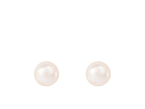 14k White Gold 10-11mm White Freshwater Pearl Stud Earrings
