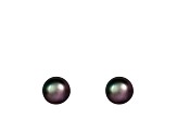 14k White Gold 9-10mm Black Freshwater Pearl Stud Earrings