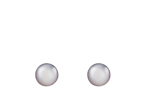14k White Gold 9-10mm Gray Freshwater Pearl Stud Earrings