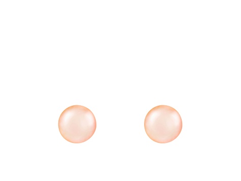 14k White Gold 9-10mm Pink Freshwater Pearl Stud Earrings