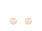 14k Yellow Gold 9-10mm Pink Freshwater Pearl Stud Earrings