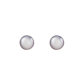 14k White Gold 10-11mm Gray Freshwater Pearl Stud Earrings