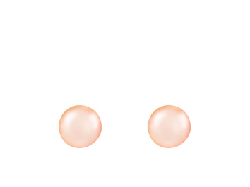 Picture of 14k Yellow Gold 10-11mm Pink Freshwater Pearl Stud Earrings