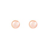 14k Yellow Gold 10-11mm Pink Freshwater Pearl Stud Earrings
