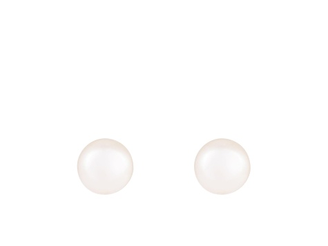 14k White Gold 10-11mm White Freshwater Pearl Stud Earrings