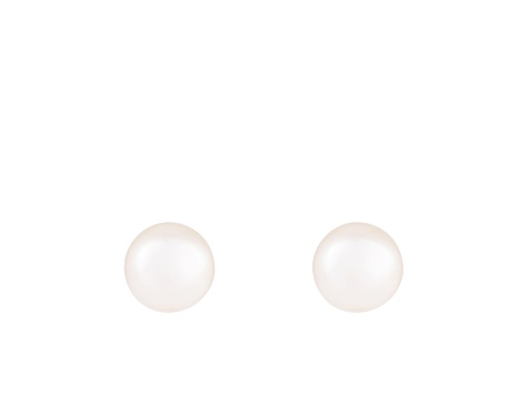 14k Yellow Gold 10-11mm White Freshwater Pearl Stud Earrings