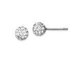Rhodium Over Sterling Silver Set of 3 MOP/Crystal Front Back Earrings
