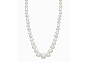 4.5-8.5mm Round White Freshwater Pearl Graduated Strand Necklace