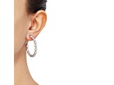5x3mm Oval Gray Freshwater Pearl Sterling Silver Hoop Earrings