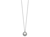 Rhodium Over Sterling Silver 6-7mm Freshwater Cultured Pearl Flower 17-inch Necklace