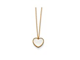 14K Yellow Gold Mother of Pearl Heart 16 Inch with 2 Inch Extension Necklace