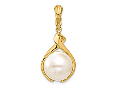 14K Yellow Gold Freshwater Cultured Pearl Pendant