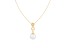 14k Yellow Gold Cultured 8mm Freshwater Pearl Pendant with a Diamond Accent, 18" Chain Included