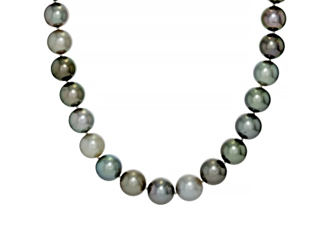Multicolor Pastel Tahitian Cultured Pearl 14k White Gold 17 Inch Strand Necklace