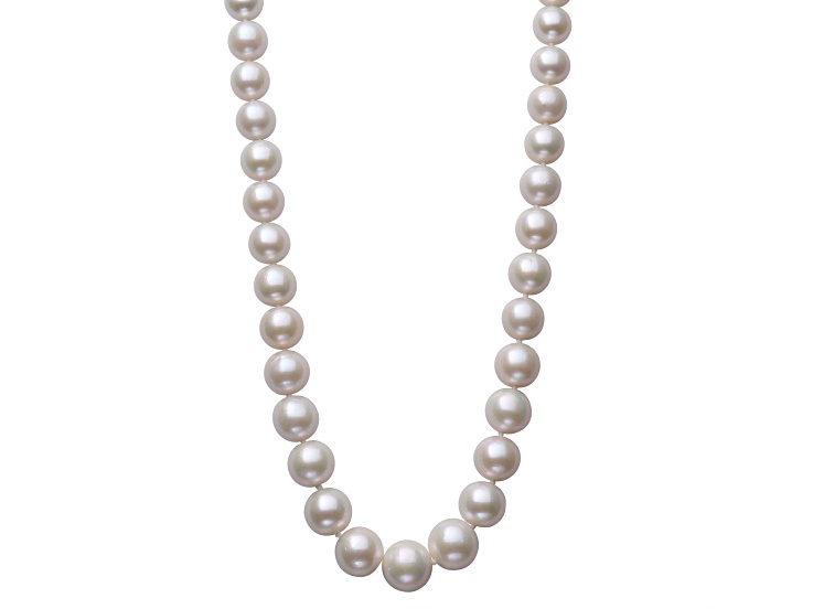 Gensusis(Tm) White Cultured Freshwater Pearl 14k Yellow Gold 18 inch Strand Necklace