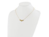 14K Yellow Gold Polished Freshwater Cultured Pearl Flower 16-inch with 2-inch Extension Necklace