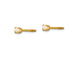 14K Yellow Gold Baby Freshwater Cultured Pearl Earrings