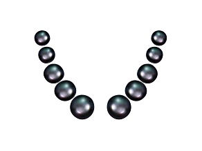 5-8mm Black Cultured Freshwater Pearl Rhodium Over Sterling Silver Earrings