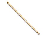 14K Yellow Gold Mother of Pearl and Chain Link 7.5-inch Bracelet