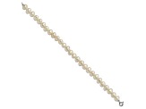 Rhodium Over Sterling Silver Multi-color Freshwater Pearl Necklace/Bracelet/Earring Set