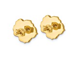 14K Yellow Gold Pink and White MOP Flower Post Earrings