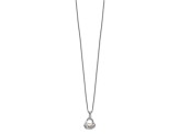 Rhodium Over Sterling Silver 6-7mm White Fresh Water Cultured Pearl Necklace and Earring Set