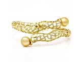Golden South Sea Cultured Pearl with Diamonds 14k Yellow Gold 7 Inch Bracelet